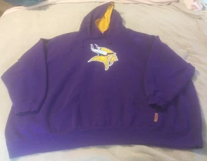 Minnesota Vikings 6X NFL Sudadera Púrpura Sudadera con Capucha Forrada ~ Usada/Lavada Una Vez ~ Año - Imagen 1 de 9