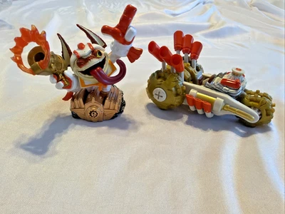 Skylanders Superchargers Double Dare Trigger Happy & Vehicle Gold Rusher Foto 1 de 4