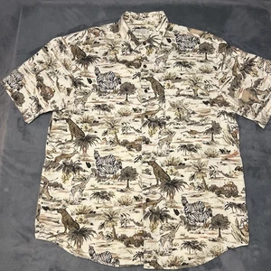 Camisa Banana Republic Safari y Viaje Abotonada Para Hombre Talla L Estampado Animal De Colección Años 90 - Imagen 1 de 12