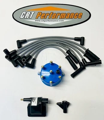 KIT DE PUESTA A PUNTO DE ENCENDIDO JEEP WRANGLER TJ YJ 1994-1997 4,0 L 242 TAPA AZUL CABLES GRISES Foto 1 de 2