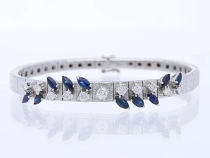 Armband 1,30 Karat Saphire Brillanten 750 Gold Deutschland um 1970 Deta Schmuck - Bild 1 von 12