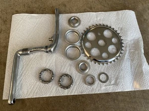 1967 Schwinn Stingray Crankset Chainring Sprocket Bottom Bracket Krate Lil Chic - Picture 1 of 14