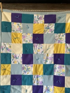 Patchwork Quilted Flannel Baby Blanket - Picture 1 of 5