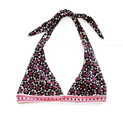 Top de bikini Kate Spade halter para mujer S traje de baño Coronado playa marrón rosa preppy Foto 1 de 4