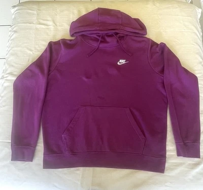 Nike Women's Funnel Turtleneck Hoodie Sweatshirt Large, Purple. - Image 1 of 4