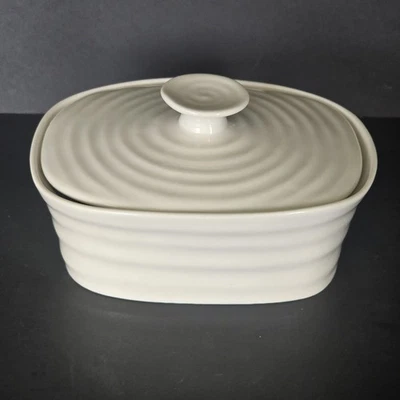 Portmeirion Sophie Conran White Covered Butter Dish - Image 1 of 4