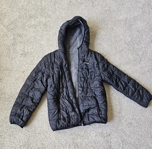 Eddie Bauer Daunenjacke mit Kapuze Kinder wendbar Unisex Gr. M 10/12 schwarz & grau - Bild 1 von 10