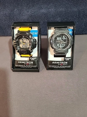 Lote de 2 relojes digitales deportivos Armitron para hombre, 5477BYLTB, 5445TBKTB, ¡ambos nuevos! Foto 1 de 4
