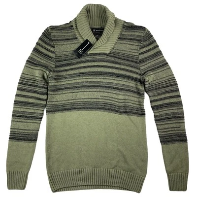 Suéter Pullover INC Para Hombres Linterna Acanalado Chal Cuello Verde S Foto 1 de 4