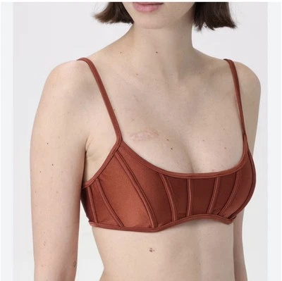 Top de bikini Zimmermann marrón claro talla 0 nuevo con etiquetas se adapta a US 4 venta al por menor $275 Foto 1 de 4