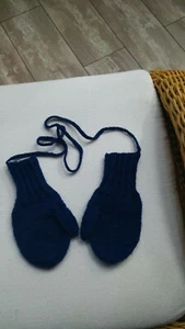 Kinderhanschuhe Mit Band Handgestrickt 100% Baumwolle - Bild 1 von 3