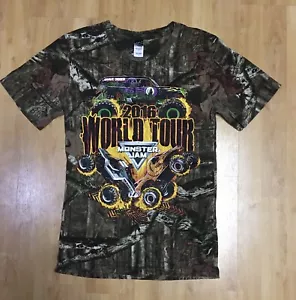 Monster Jam 2016 World Tour Camo T Shirt Grave Digger Adult Size Small - Picture 1 of 3