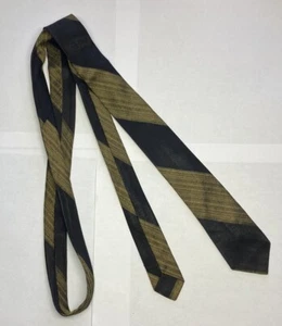 Vintage 1960s Men’s Black & Yellow Striped Skinny Tie, 55.5” - Picture 1 of 2