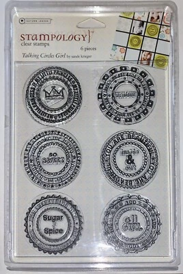 Juego de 6 estampillas transparentes Stampology AL2624 'Talking In Circles Girl' 2,25""x 2,25"" NUEVO Foto 1 de 2
