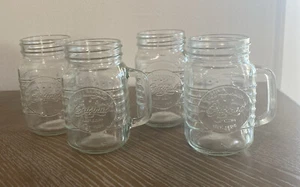 Set Of 4 Mason Jar Drinking Glass Jug Mug W/Handle 16Oz “Old Fashioned Original” - Picture 1 of 8