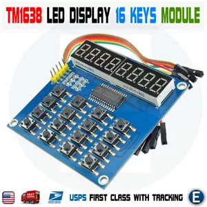 TM1638 LED Display 8Bit Digital Tube Module 16 Keys Keyboard for Arduino DIY - Picture 1 of 11