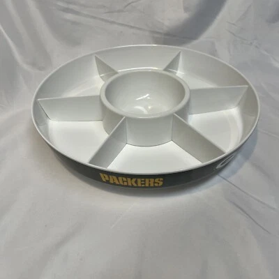 Green Bay Packers Party Platter with Dividers and Dip Bowl - Image 1 of 4