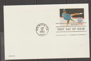 USA SC # UX82 Winter Olympics 1980 FDC FIGURE SKATE Postal Card FREE USA SHIP - Picture 1 of 1