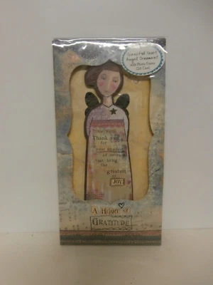Demdaco Kelly Rae Roberts Thankful Heart Angel Ornament & Photo Frame Gift Card - Image 1 of 3