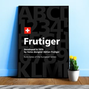 Fuente Frutiger, 1974 — póster tipográfico de diseño, impresión abstracta - Imagen 1 de 12