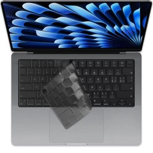 "Keyboard Cover for 2025-2022 MacBook Air/Pro 13-16 inch M4-M1, Tinted Black." - Picture 1 of 8