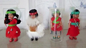 Lot de 4 Figurines Poupées Yoplait Indienne Hauteur 11 cm dont une sans bras - Imagen 1 de 12
