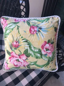 Vintage Waverly Stoff, Malibu Palme, Rindenstoff Typ Stoff 18 x 18 Zoll Kissen - Bild 1 von 12