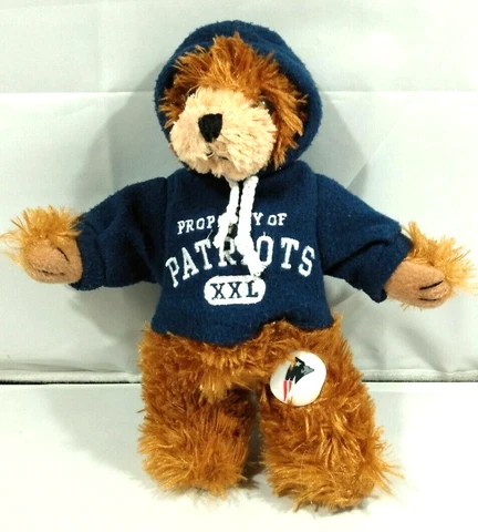 Good Stuff New England Patriots Brown Teddy Bear Property of Patriots XXL Hoodie Cover