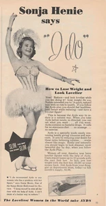 1951 Ayds Candy Vintage Print Ad 1950s Sonja Henie Hollywood Ice Review - Picture 1 of 1