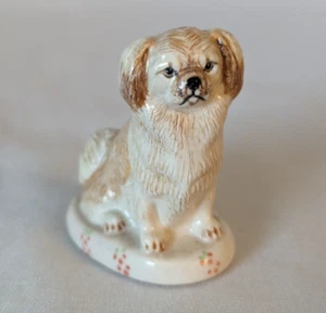 RARA Figura de porcelana bronceada perro pekinés Miranda Smith hecha en Inglaterra firmada - Imagen 1 de 8