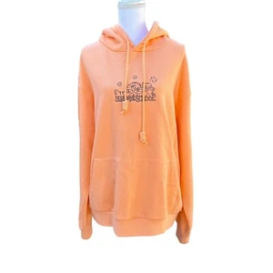 Sundae School Graphic Hoodie Pullover Sweatshirt Orange Cotton Blend Size Medium - Picture 1 of 11