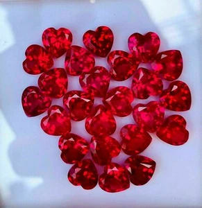 25 Stck. Roter Mogok Rubin Herz 8,00 mm Atemberaubendes Lose Edelstein Lot - Bild 1 von 2