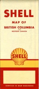Shell Road Map 1954: Columbia Británica y Canadá Occidental Nuevo de Lote Antiguo - Imagen 1 de 1