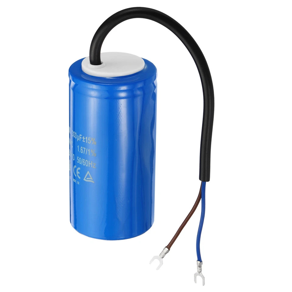 FIPUX 300uF 250VAC 2Wires 50/60Hz CD60 Run Capacitor Motor Start Capacitor Blue