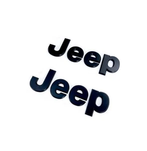 2 PCS 2018-24 Jeep Wrangler JL Black "JEEP" Fender Emblem / Nameplate Gladiator - Foto 1 di 3