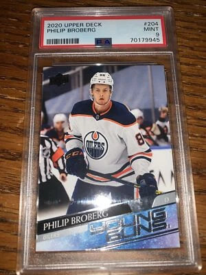 2020-21 Upper Deck Series 1 Young Guns Philip Broberg PSA 9 Edmonton Oilers - Image 1 of 2