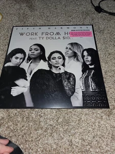 Fifth Harmony w/Ty Dolla $ign - Work From Home Pink Splatter Vinyl Record NEW - Picture 1 of 2