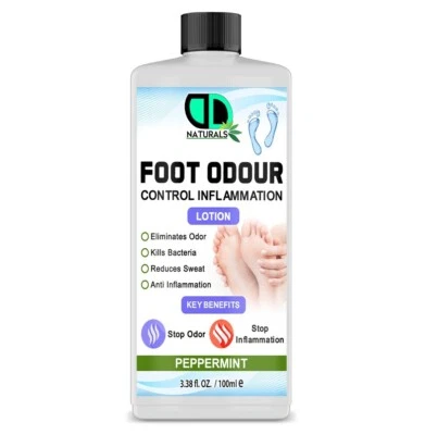 DD TECK Fußgeruch & Entzündungskontrolle Lotion - Beseitigt Fußgeruch & tötet Bakterien ab