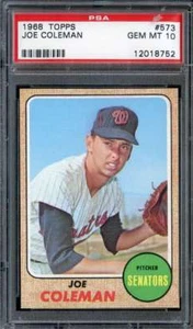 1968 Topps #573 Joe Coleman PSA 10 Senators - Bild 1 von 2
