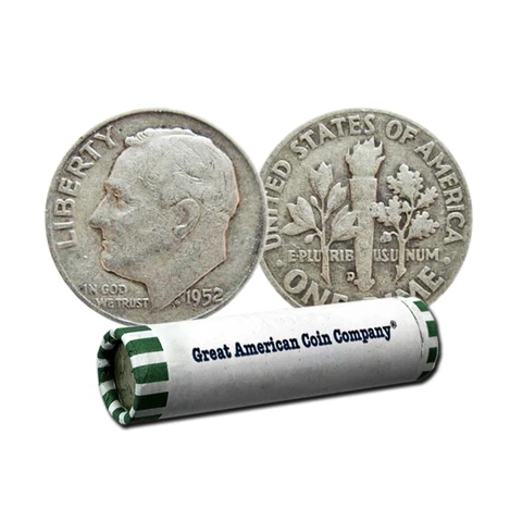 Roll of 50 - 90% Silver Roosevelt Dimes Circulated Cover