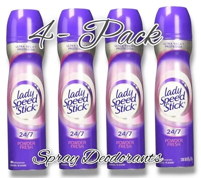 Cuatro Pack Lady Speed Stick Spray Antitranspirante Desodorante 48 Horas Protección Foto 1 de 4