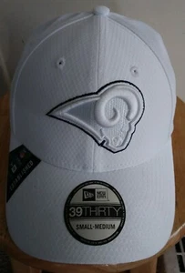 White Rams Hat Los Angeles NFL 3930 Sideline Cap Platinum Stretch Fit Small-Med - Bild 1 von 12