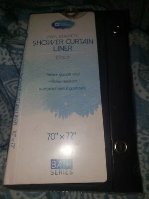 Home Collections Black Shower Curtain Liner 70” X 72” Vinyl Magnetic **NEW** - Image 1 of 2