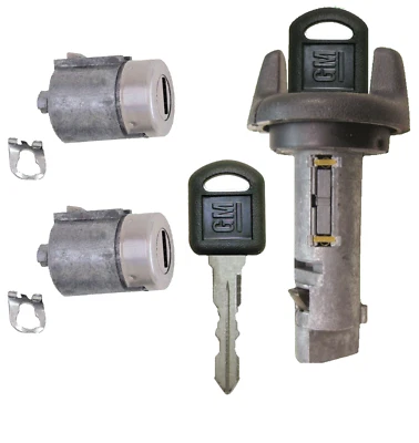 Juego de 2 llaves GM de cilindro de bloqueo de llave de encendido OEM y vaso de cerradura de puerta Foto 1 de 3