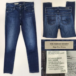 Adriano Goldschmied Womens 26x25 The Farrah High Rise Skinny Indigo Blue Jeans - Picture 1 of 15