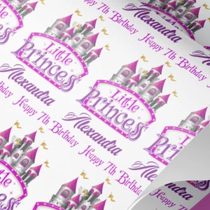 Little Princess Castle Personalised Wrapping Paper – Fairytale Gift Wrap - Picture 1 of 6
