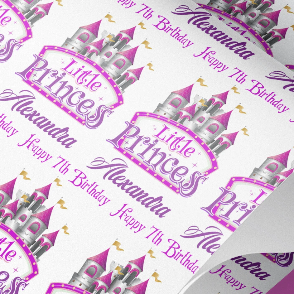 Little Princess Castle Personalised Wrapping Paper – Fairytale Gift Wrap - Image 1 of 4