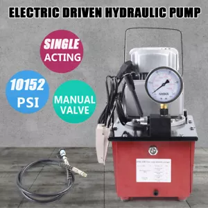 Pompa Idraulica Elettrica Pompa Olio Monoazione 7L Valvola Manuale 10000 PSI 750W - Foto 1 di 15
