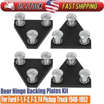 For 1948-1949-1950-1951-1952 Ford Truck Door Hinge Nut Plate Kit With Hardware - Image 1 of 4