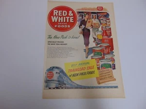 Pubblicità stampa artistica vendita treno cibo marca ROSSO e BIANCO 1955 - Foto 1 di 1